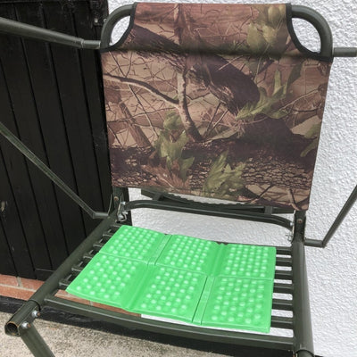 Green padded waterproof folding cushion for high seats or hunting, designed for comfort and durability by AliExpress.