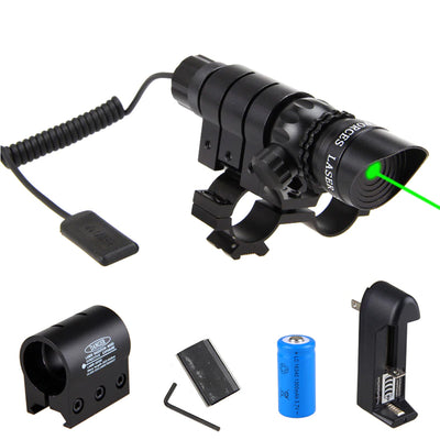 Rechargeable laser sight designator in red and green from ALIEXPRESS, compact and portable for targeting or shooting accuracy.