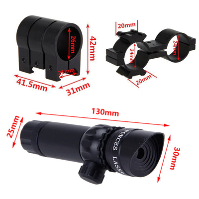 Rechargeable laser sight designator in red and green from ALIEXPRESS, compact device with adjustable focus and mounting options.