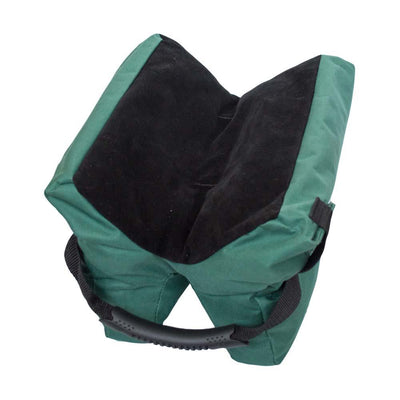 Unfilled green shooting gun rest by AliExpress, adjustable support for firearms with padded contact points for stability.