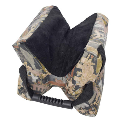 Green unfilled shooting gun rest from AliExpress, designed for stability and precision during shooting sports or hunting.