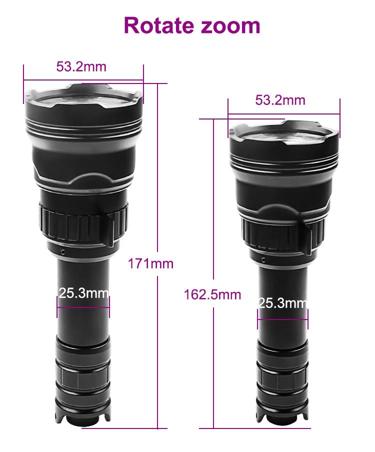 3-in-1 ALIEXPRESS gun light torch with white, red, and infrared beams, designed for tactical and outdoor use.