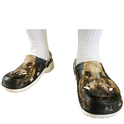 Men's WildBoar Crocs in black featuring a comfortable slip-on design and rugged style, perfect for casual wear.