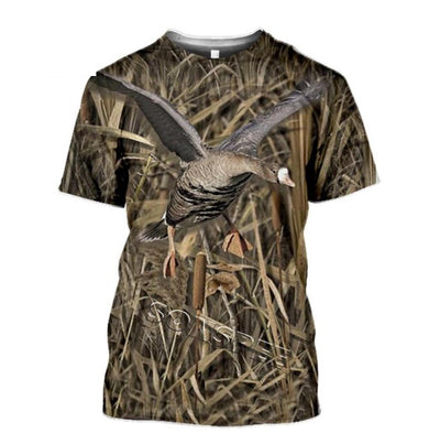 Country printed clothing tee shirt featuring wildlife images of wild boar, roe deer, pigeon, wolf, moose, fox, goose, and ibex.