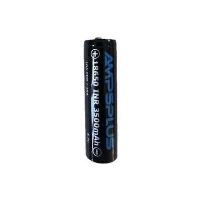 AMPSPLUS 18650 3500mAH rechargeable lithium-ion battery with button top, for high-capacity portable power devices.