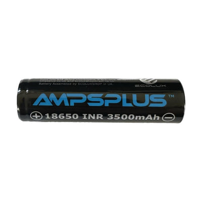 AMPSPLUS 18650 3500mAh battery with button top, cylindrical lithium-ion rechargeable cell for electronic devices