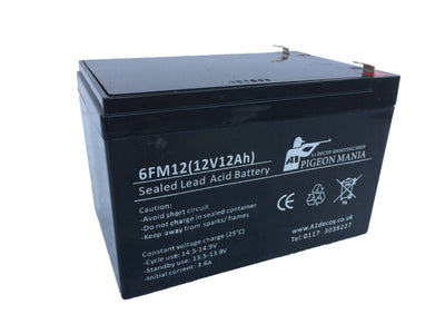 Bristol Batteries 12V sealed lead acid battery for magnets, flappers, feeders, and traps, compact and quick fit for various applications.
