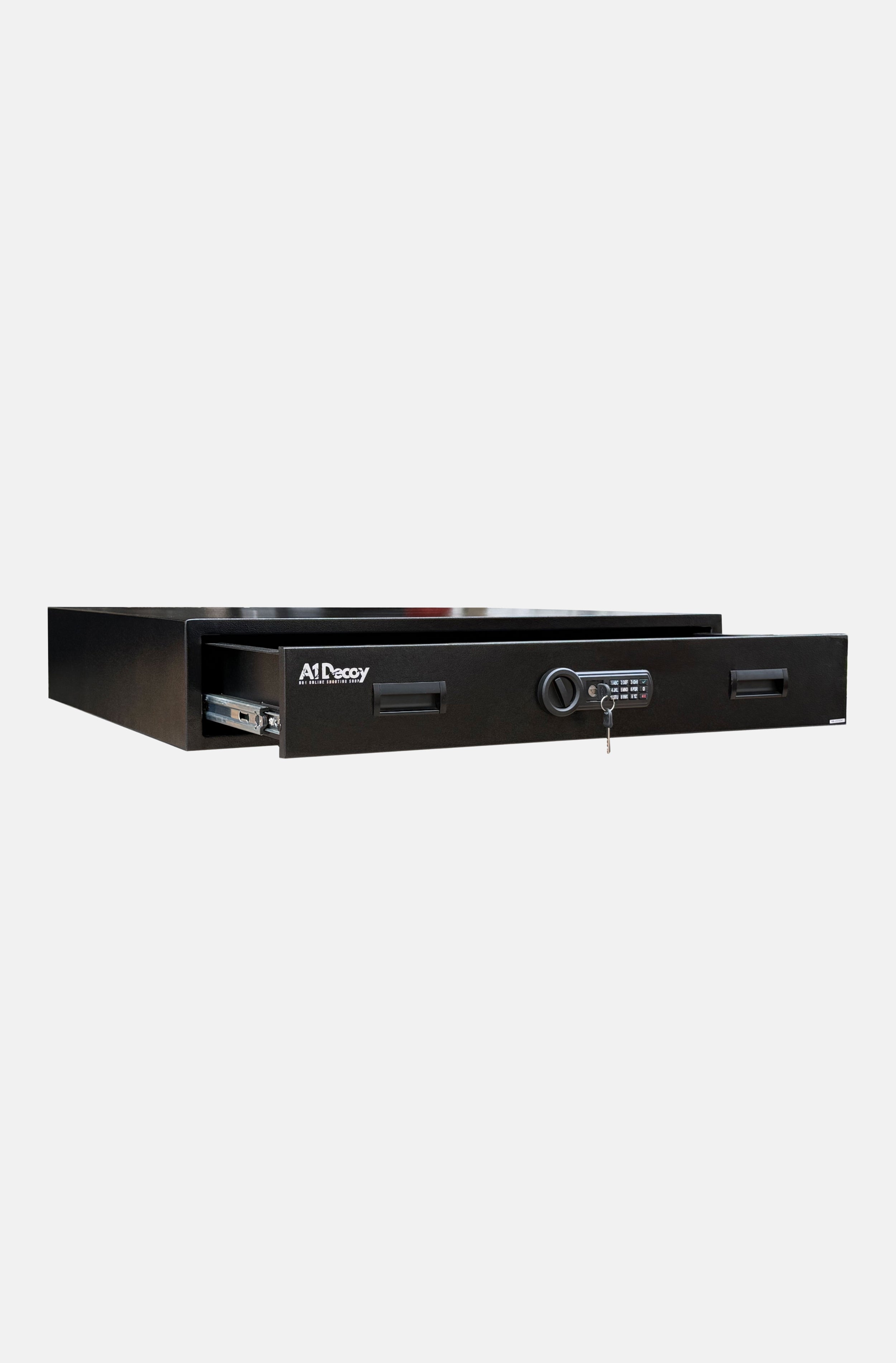 Cynthia Fortress Mobile Car Gun Safe, compact firearm storage for vehicles, black metal safe with secure lock system.