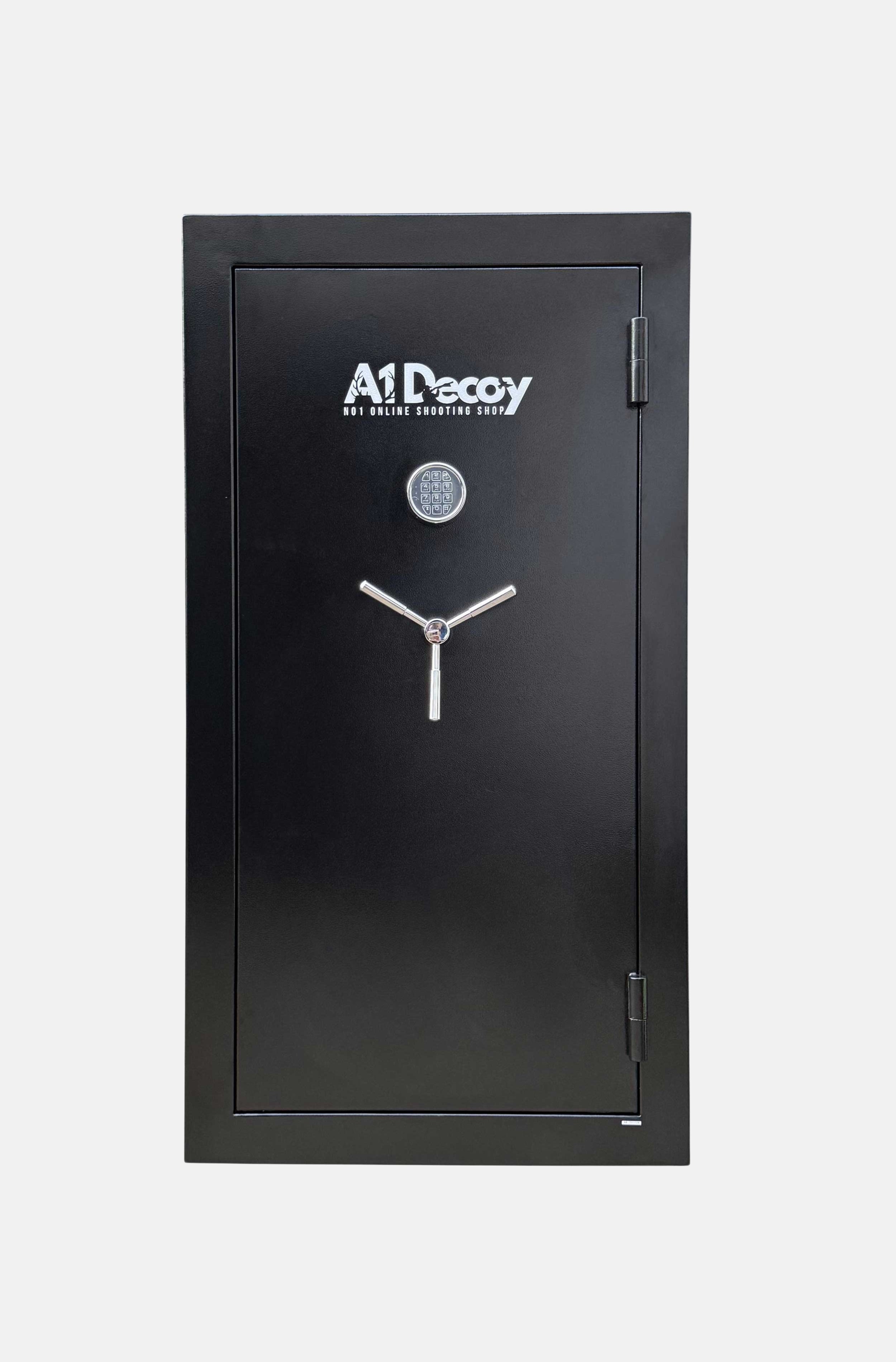 Cynthia Fortress Secure 32-gun fireproof safe with sturdy steel construction and digital lock for secure firearm storage.