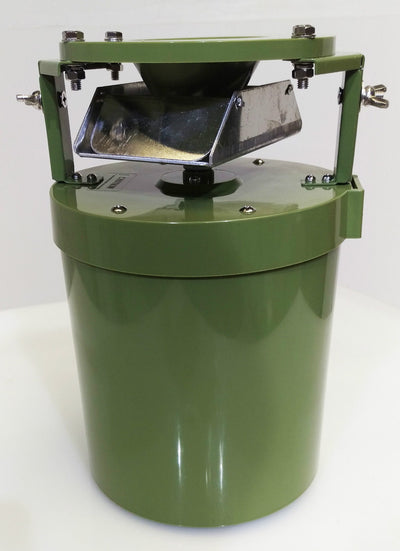 Round plastic auto feeder by DALE, 12V/6V, designed for automatic pet or livestock feeding with a durable plastic construction.