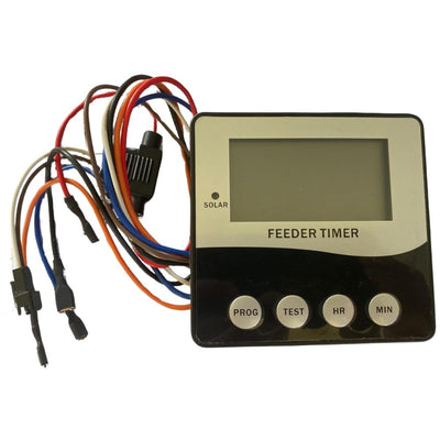 DALE timer for automatic game feeder, new and unused, showing digital display and control buttons on a black device.
