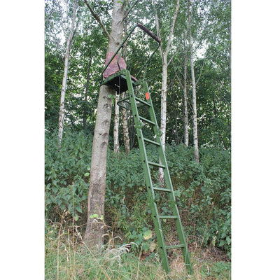 DALE folding high seat with adjustable height and safety straps, designed for secure seating and easy portability.