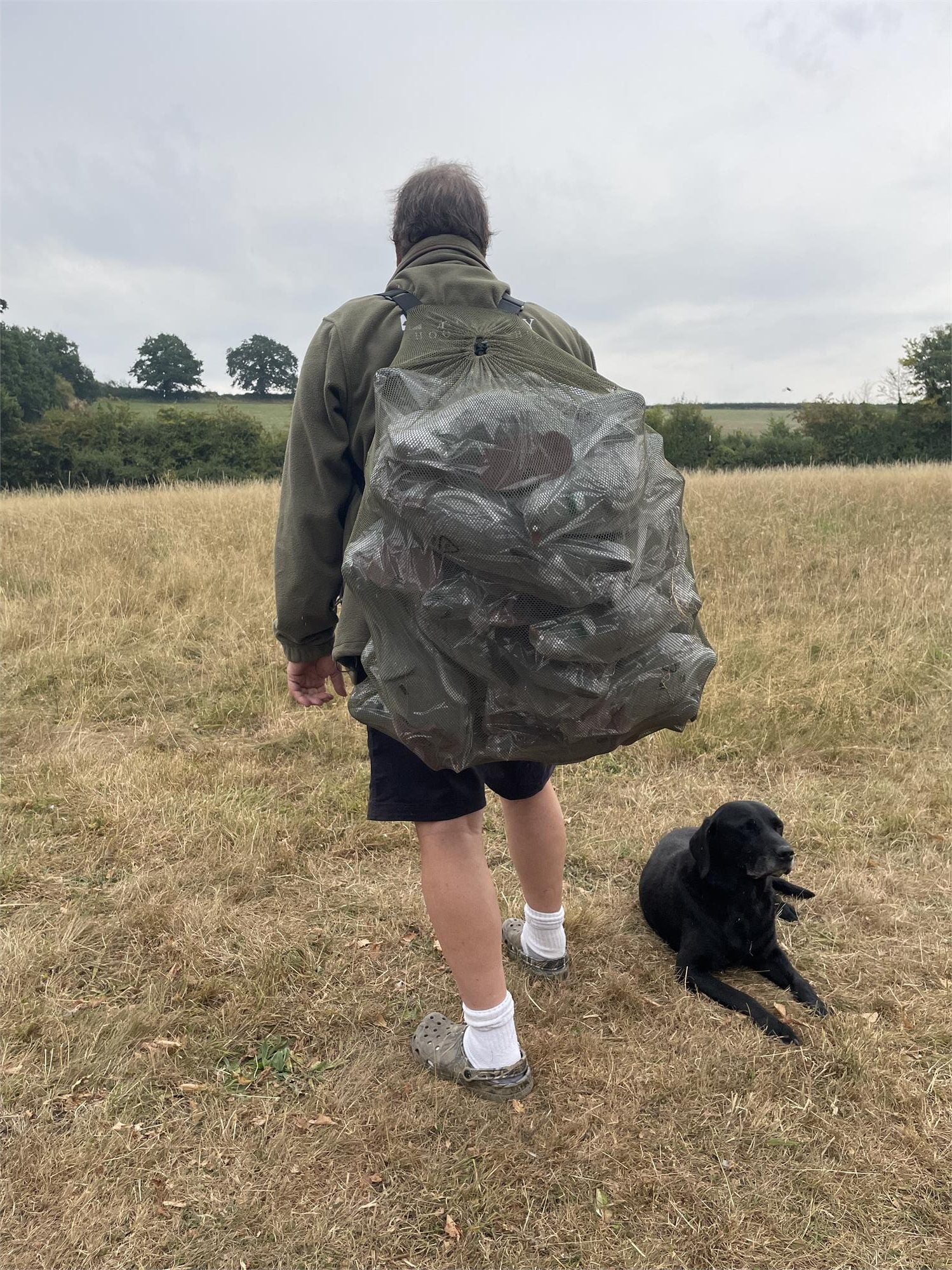 Echo decoy net bag used for carrying and organizing decoys, made of durable material with adjustable straps.