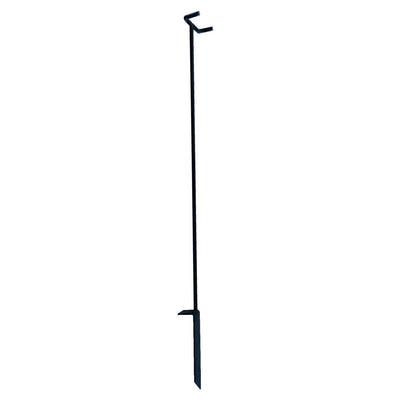 Echo gun stand for hunting hide, designed to hold rifles securely and organize equipment in outdoor blinds.