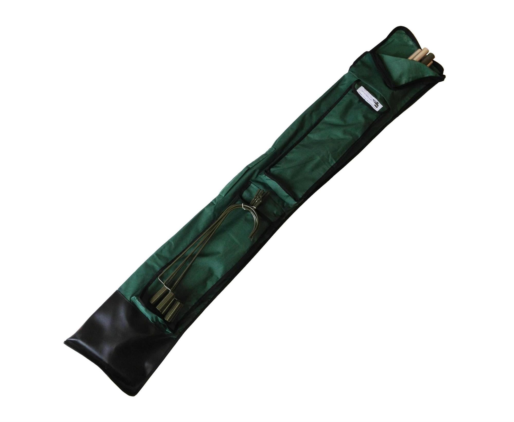 Green Lofting Pole and Hook Carry Bag for magnets and flappers by ECHO, shown with the product inside the bag.