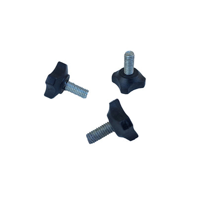 Pair of M5 thumb screws for flapper from ECHO, used to secure flapper mechanisms in plumbing systems.