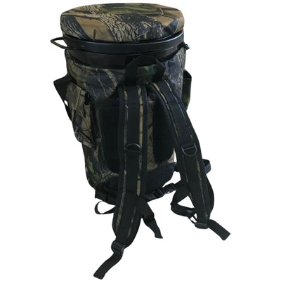 Echo extra tall bucket seat and backpack for shooting, featuring comfortable padding and durable design for outdoor hunting.