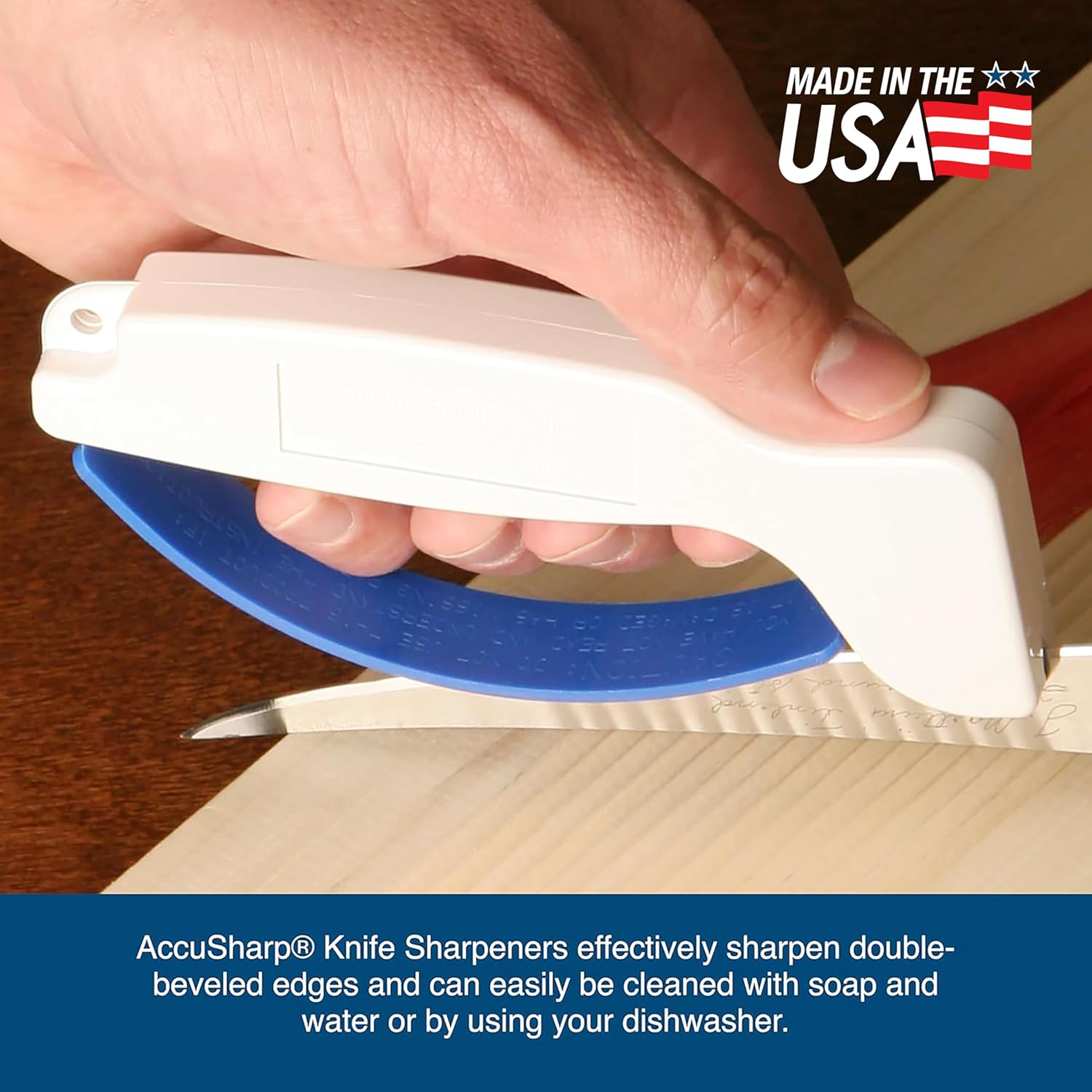 EDGAR AccuSharp fillet knife sharpener with ergonomic handle and sharpening slots for precise blade maintenance