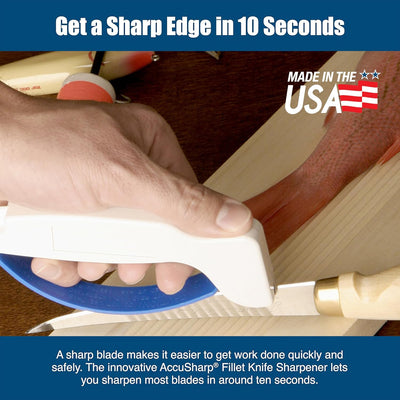 EDGAR AccuSharp fillet knife sharpener with ergonomic handle and sharpening slots for precise edge maintenance
