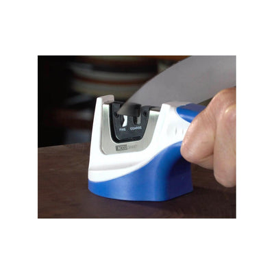 EDGAR AccuSharp pull-through knife sharpener with ergonomic handle and durable sharpening blades.