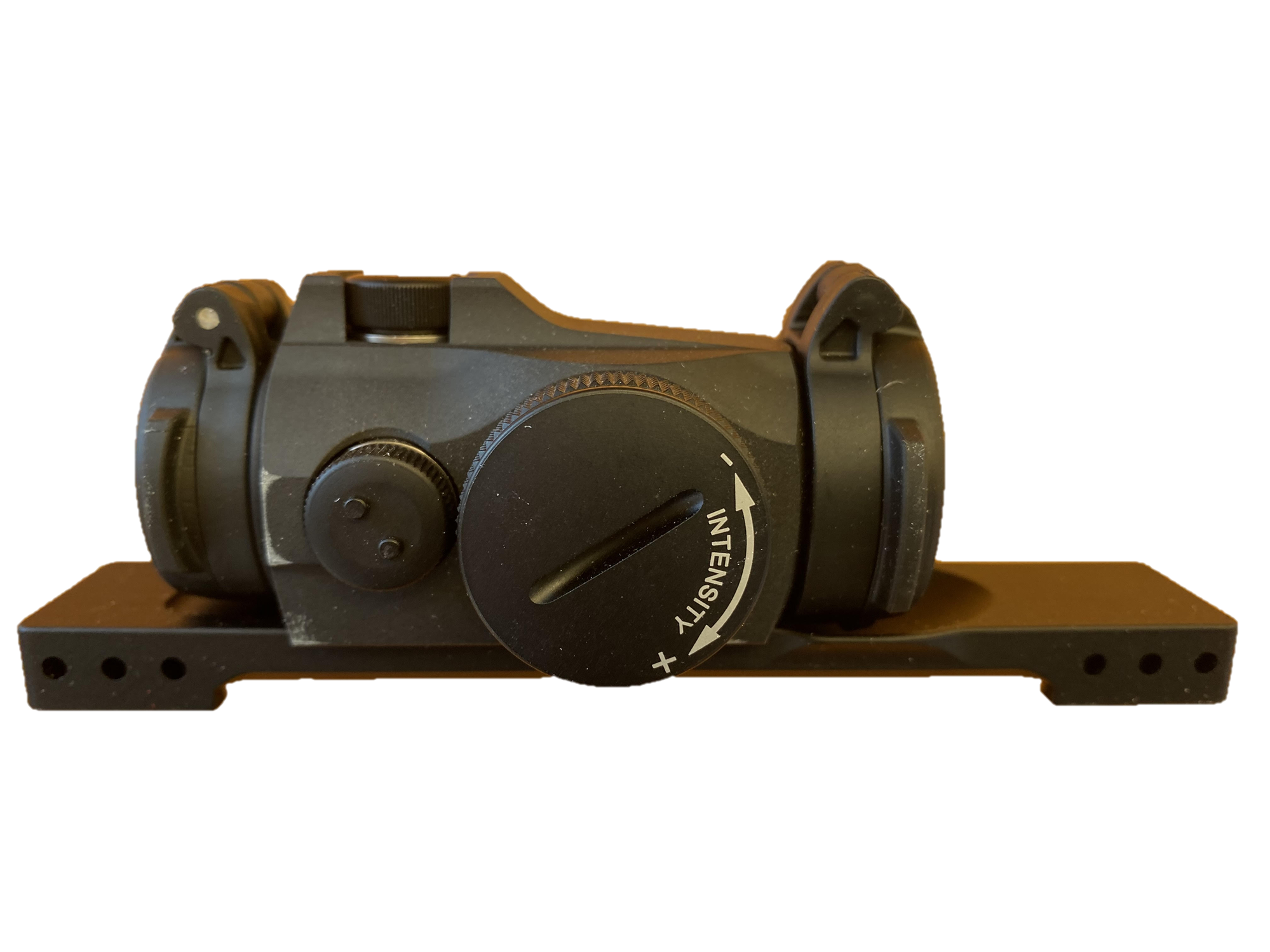 EDGAR Aimpoint H2 2MOA red dot sight mounted on Tikka T3 rifle, showcasing the optics and mounting system.