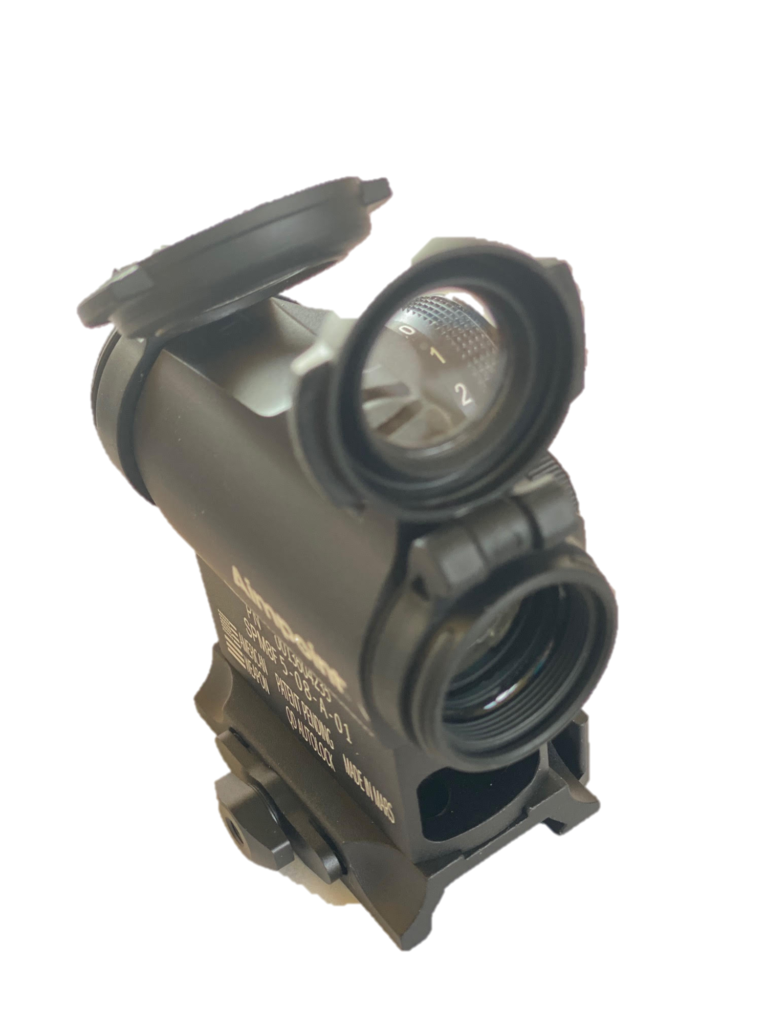 EDGAR Aimpoint H2 2MOA quick-release mount on a high Weaver Picatinny rail for tactical rifles and optics setup.