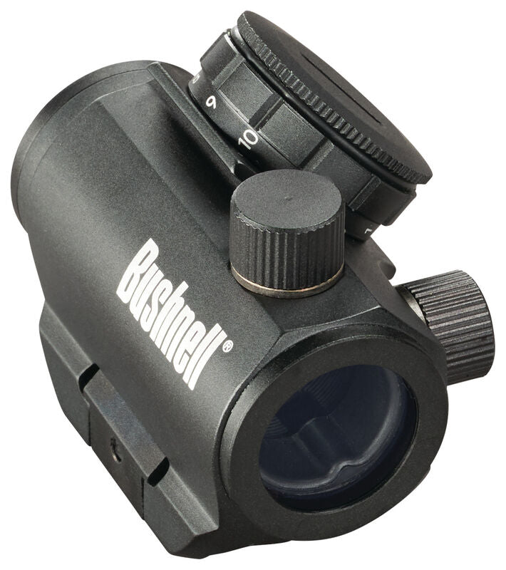 EDGAR Bushnell Trophy Red-Dot Sight TRS-25 mounted on a rifle for quick target acquisition and improved accuracy.
