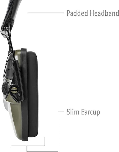 EDGAR Impact Sport Ear Defenders in black, featuring adjustable headband and cushioned ear cups for hearing protection.