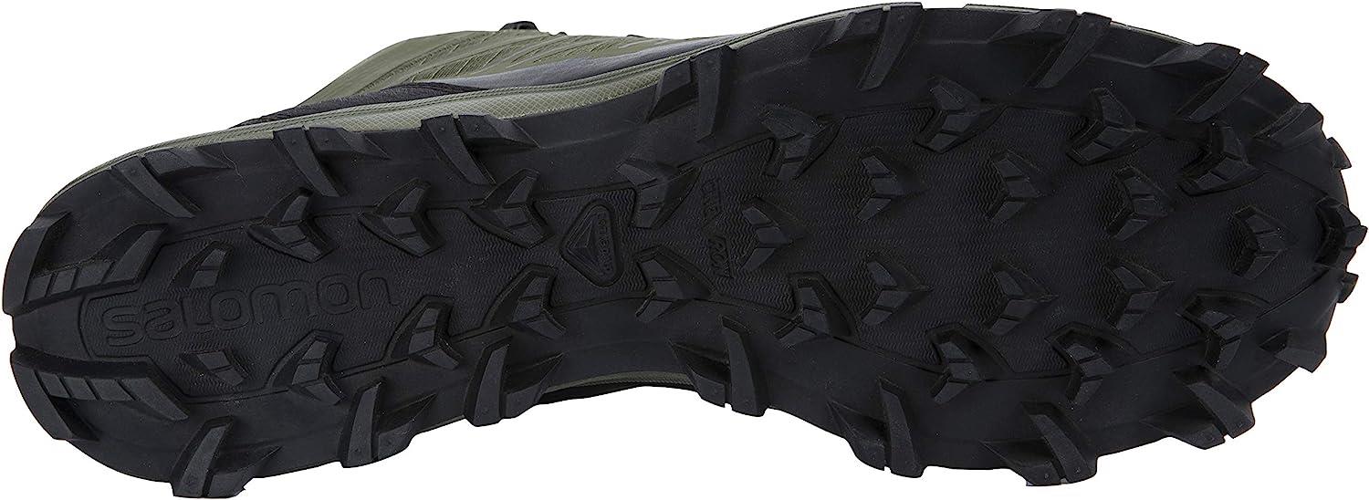 Salomon men's Speed Assault tactical military boots in size 10, rugged black leather with sturdy soles and ankle support.