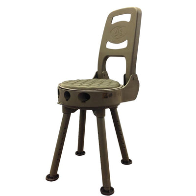 EDGAR Bergara folding shooting chair with all-terrain swivel seat, portable and adjustable for comfortable outdoor shooting.