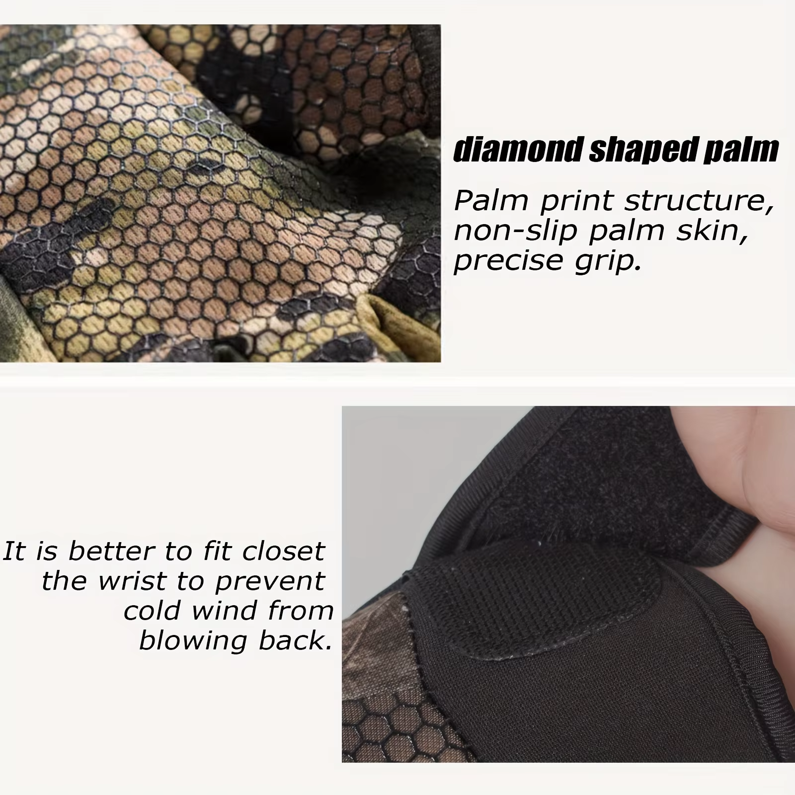 Camo Gloves Removable Fingertips