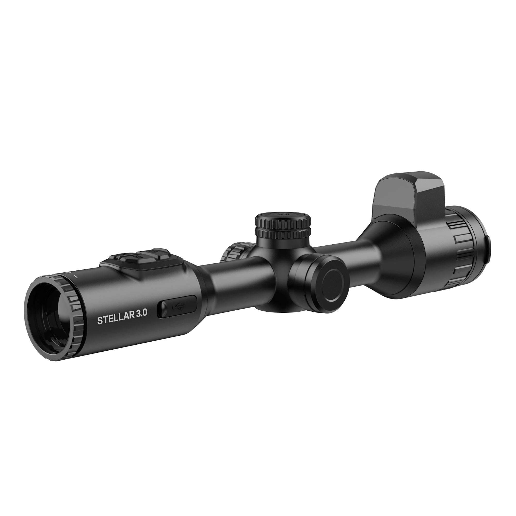ELITE HIKMICRO Stellar 3.0 SQ35L thermal rifle scope with laser rangefinder mounted on a firearm for night hunting.