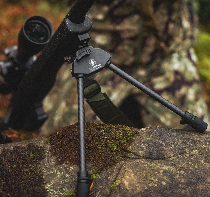 ELITE Spartan Javelin Lite bipod with 7.2-inch standard length, lightweight metal construction, adjustable legs for stable shooting.
