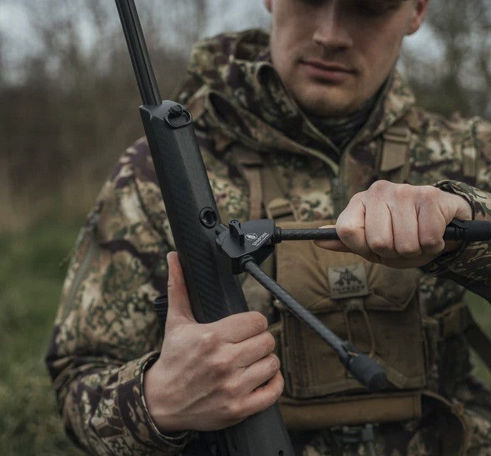 ELITE Spartan Javelin Lite bipod with 7.2-inch standard length, lightweight and sturdy for firearm stability.