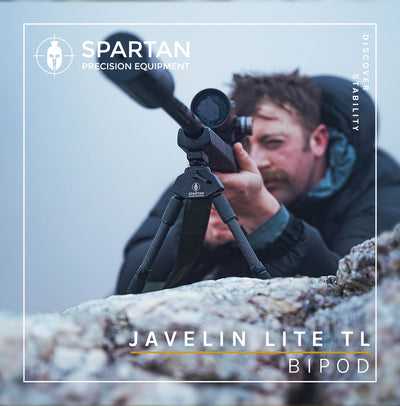 ELITE Spartan Javelin Lite TL Bipod Standard, lightweight firearm accessory with adjustable legs for stability.