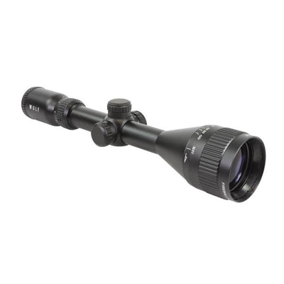 ELITE WULF Fireball rifle scope 3-9x50 AO SFP with 9-11mm rings, featuring adjustable magnification and clear optics.