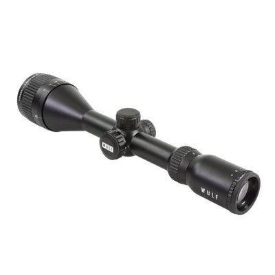 ELITE WULF Fireball rifle scope 3-9x50 AO SFP mounted with 9-11mm rings, featuring adjustable eyepiece for precise aiming