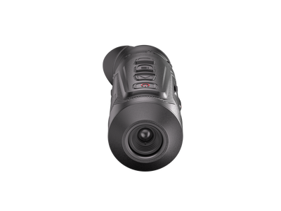 ELITE HIKMICRO Lynx 3.0 10mm thermal monocular showing its compact design and lens detail in a natural outdoor setting.