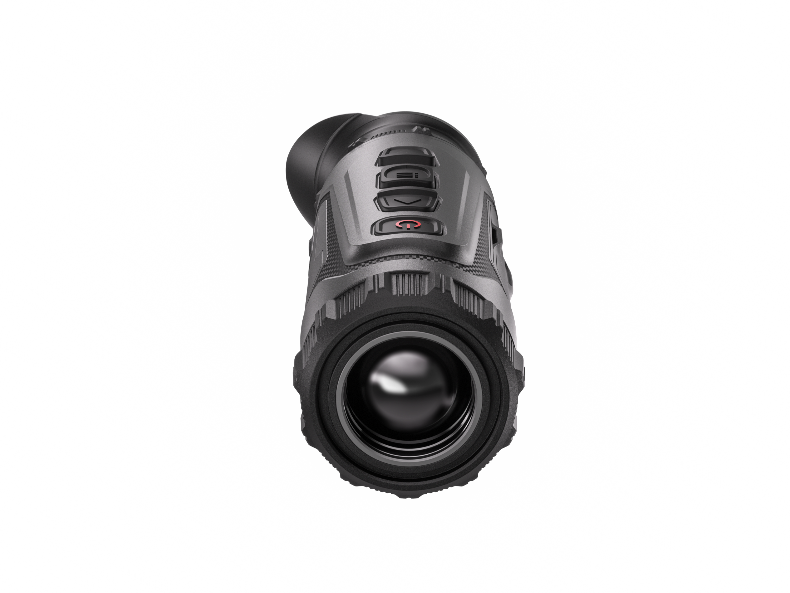 ELITE HIKMICRO Lynx 3.0 25mm thermal monocular with lens cap and display showing thermal imaging, compact optical device.