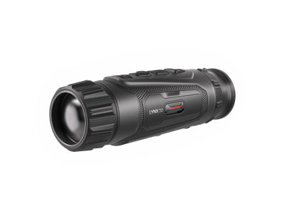 ELITE HIKMICRO Lynx 3.0 35mm thermal monocular showing the compact device with lens and control buttons for outdoor thermal imaging.