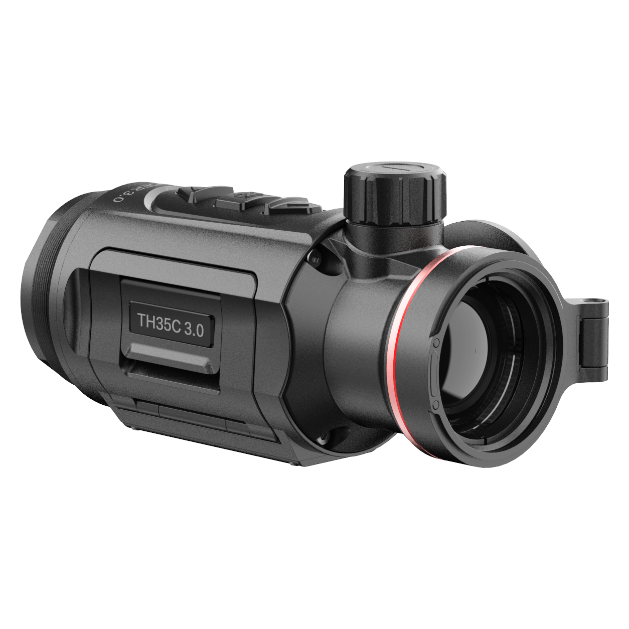 ELITE HIKMICRO Thunder 3.0 TH35C thermal front clip-on optics mounted on a firearm for enhanced night vision.