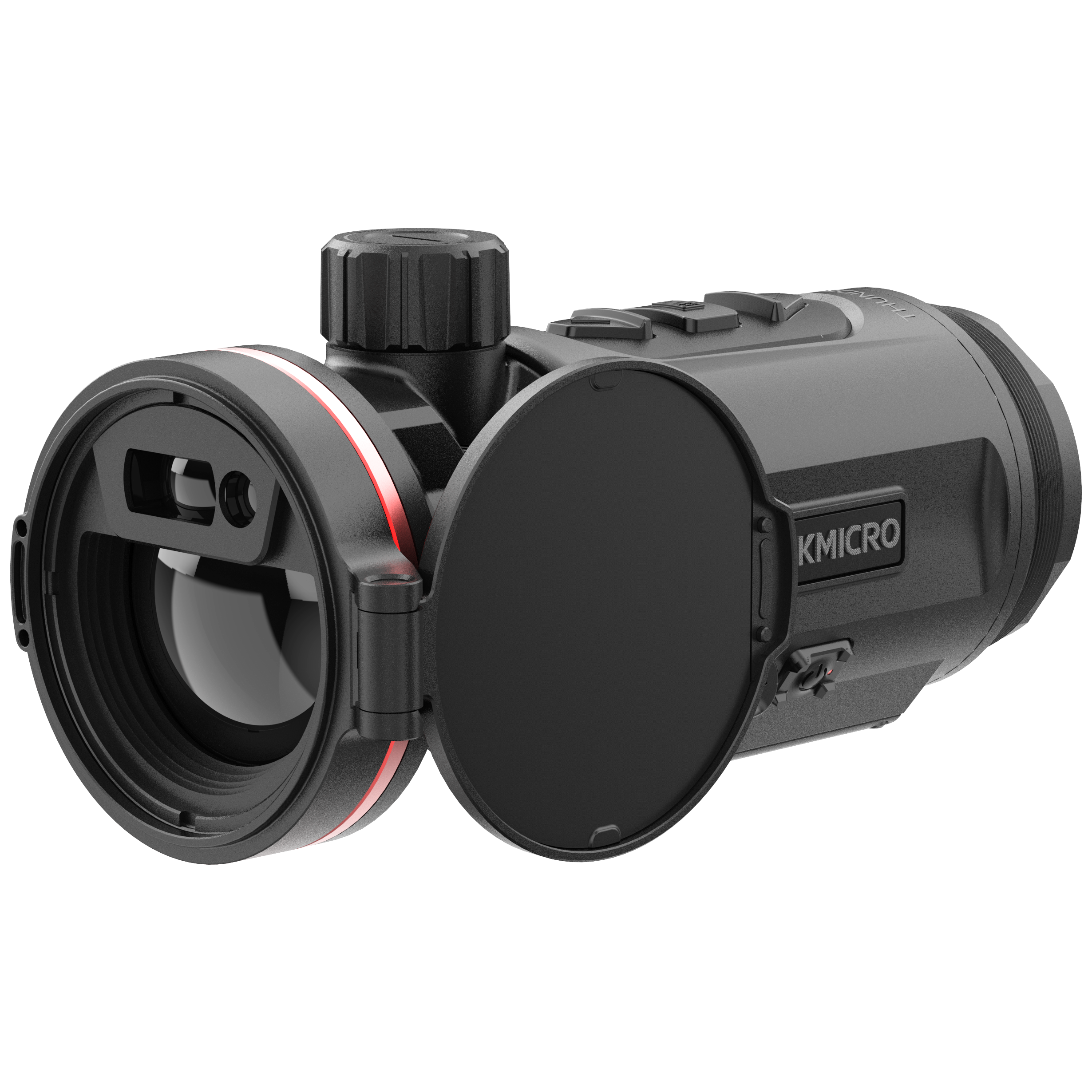 ELITE HIKMICRO Thunder 3.0 TQ35CL thermal front clip-on with laser rangefinder, compact optics device for thermal imaging.