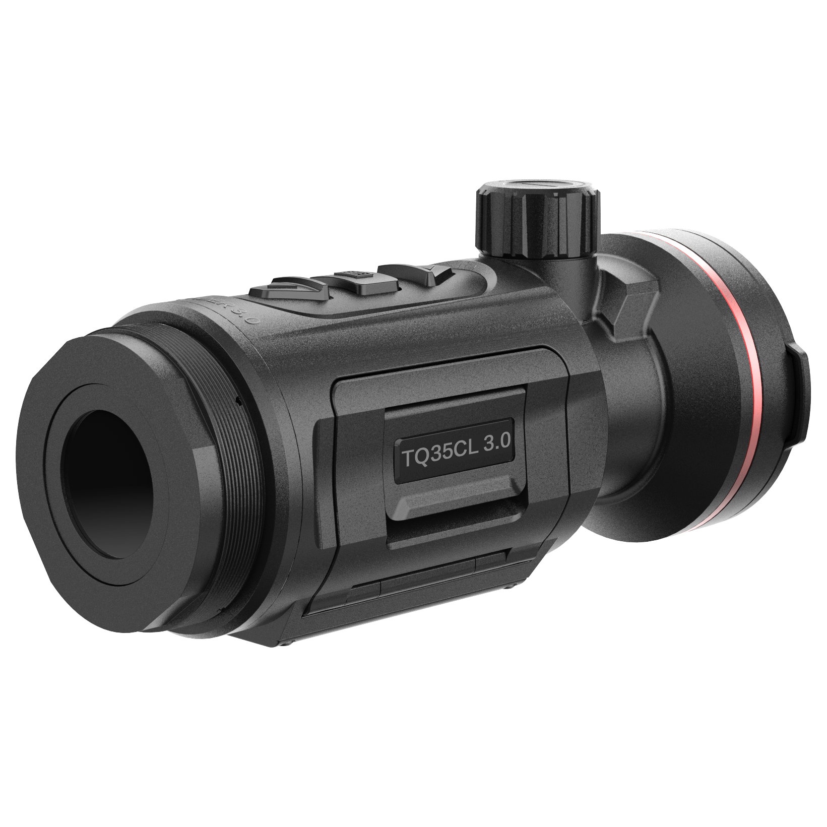 ELITE HIKMICRO Thunder 3.0 TQ35CL thermal front clip-on with laser rangefinder, compact optics for enhanced thermal imaging.