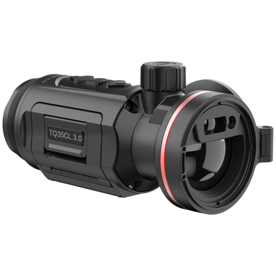 ELITE HIKMICRO Thunder 3.0 TQ35CL thermal front clip-on with laser rangefinder, compact optics device for thermal imaging.