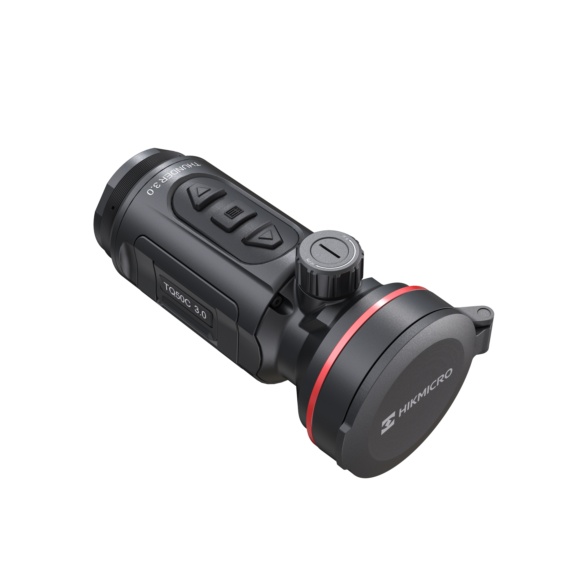 ELITE HIKMICRO Thunder 3.0 TQ50C thermal front clip-on optics mounted on a firearm for enhanced thermal imaging.