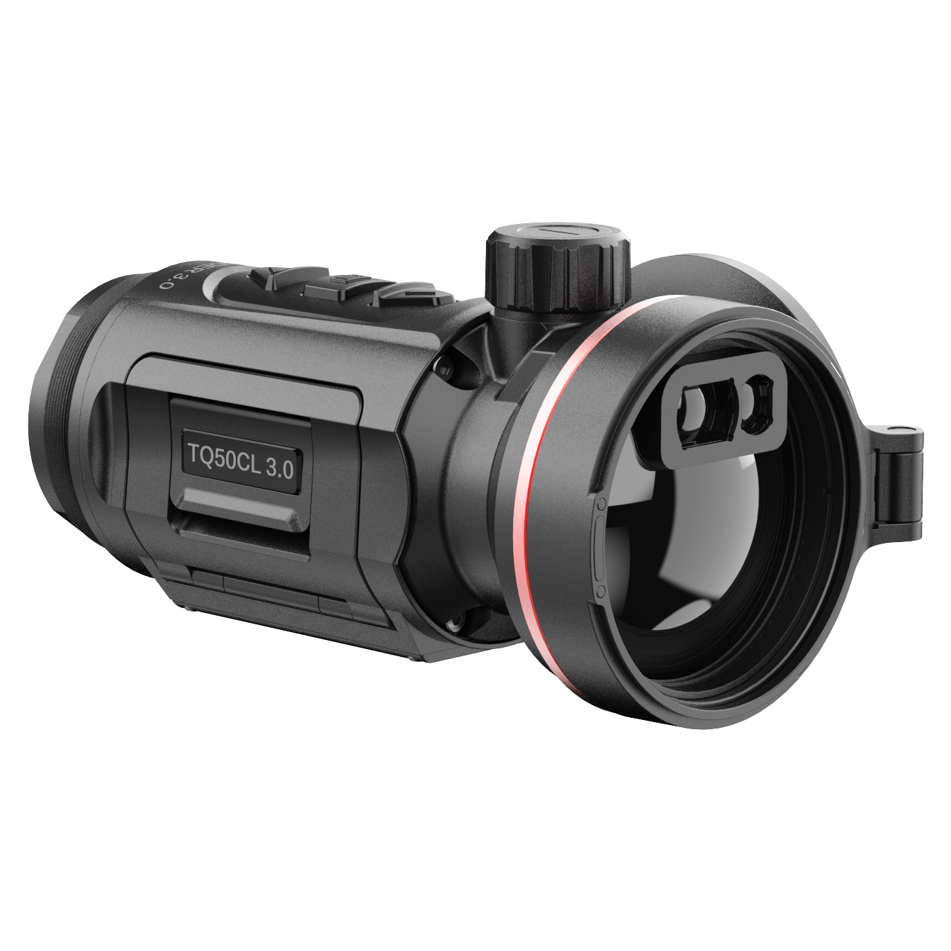 ELITE HIKMICRO Thunder 3.0 TQ50CL thermal front clip-on with laser rangefinder, compact optics device for enhanced thermal imaging.
