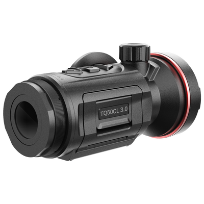 ELITE HIKMICRO Thunder 3.0 TQ50CL thermal front clip-on with laser rangefinder, compact optics device for thermal imaging.
