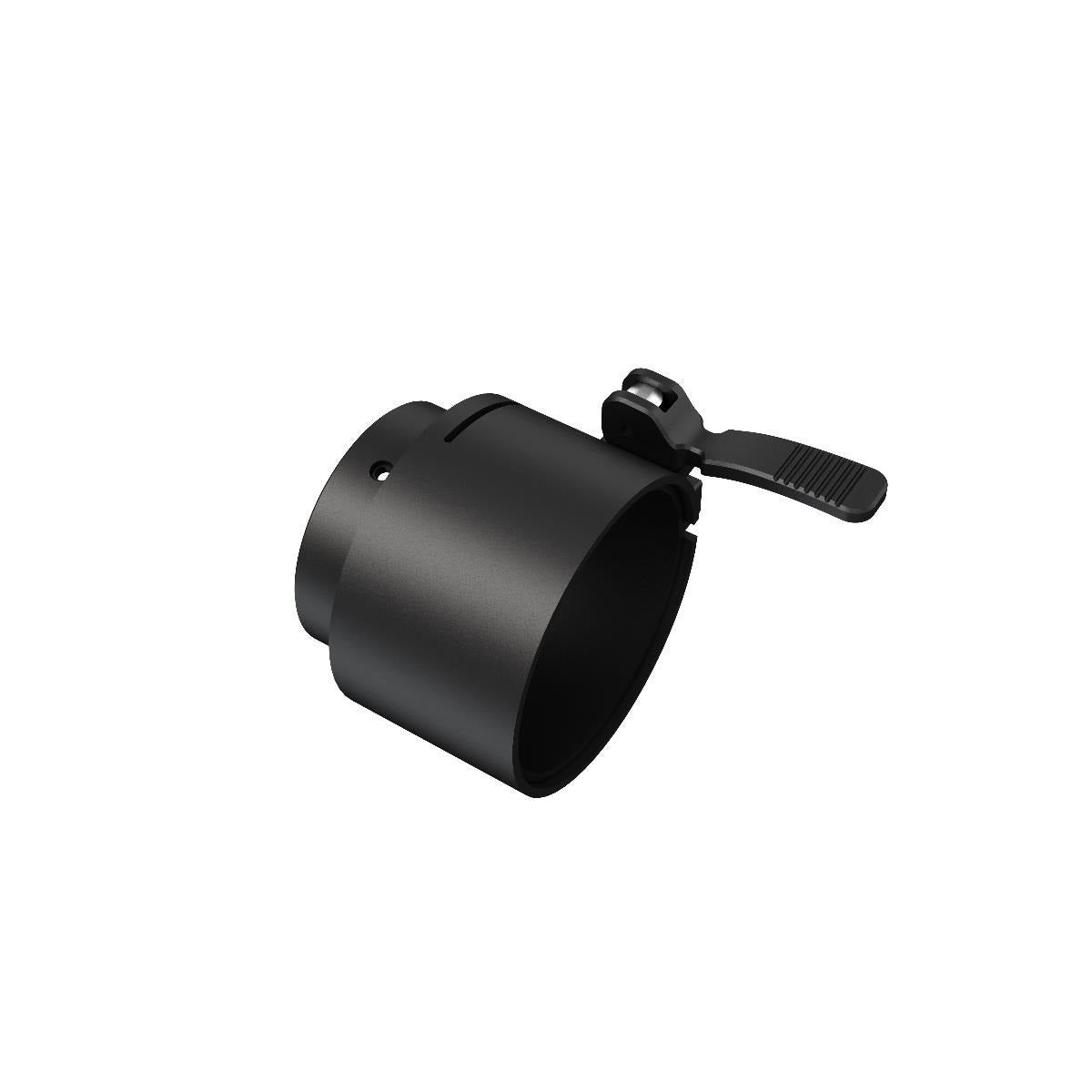 ELITE HIK Micro Scope Adaptor 50mm clamp for scopes and night vision devices, shown attached to a scope in a close-up view.
