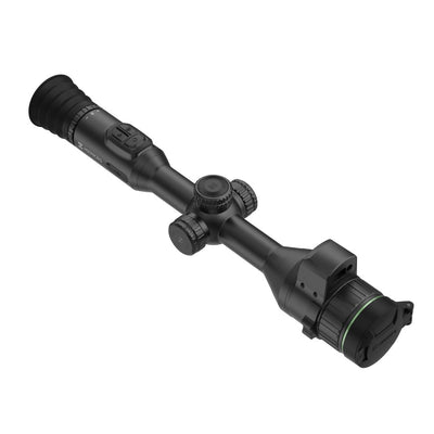 ELITE HIKMICRO Alpex A50EL 4K LRF digital night vision scope with UHD optics and built-in rangefinder, showing scope and controls.