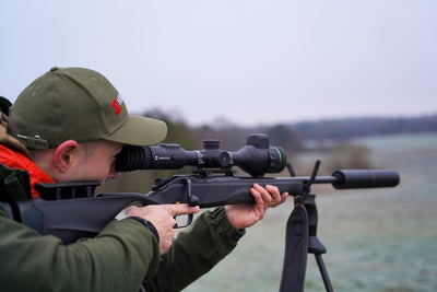 ELITE HIKMICRO Alpex A50EL 4K LRF digital day and night vision scope with UHD optics and built-in rangefinder.